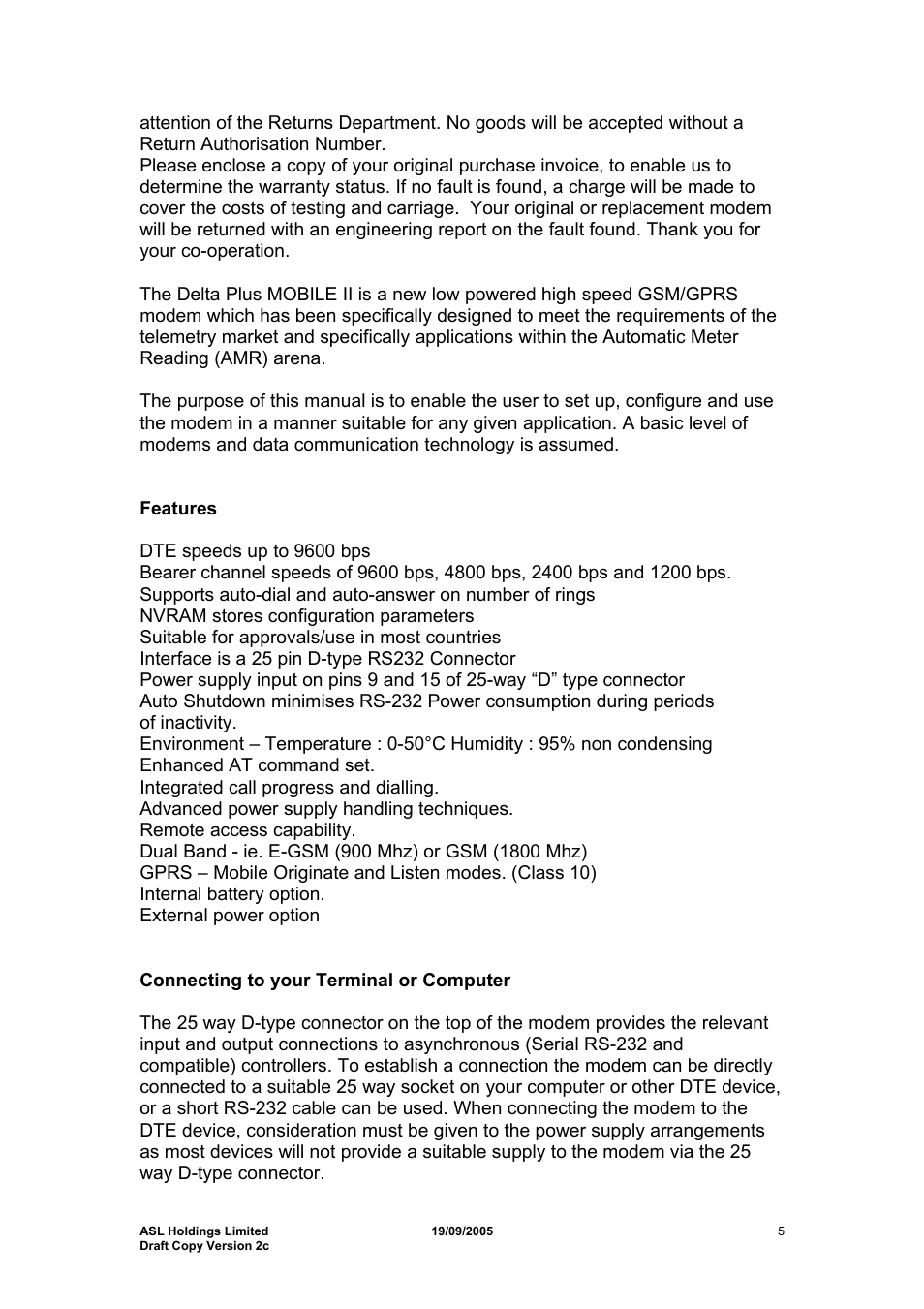 Hayes Microcomputer Products ASLH306 User Manual | Page 5 / 29