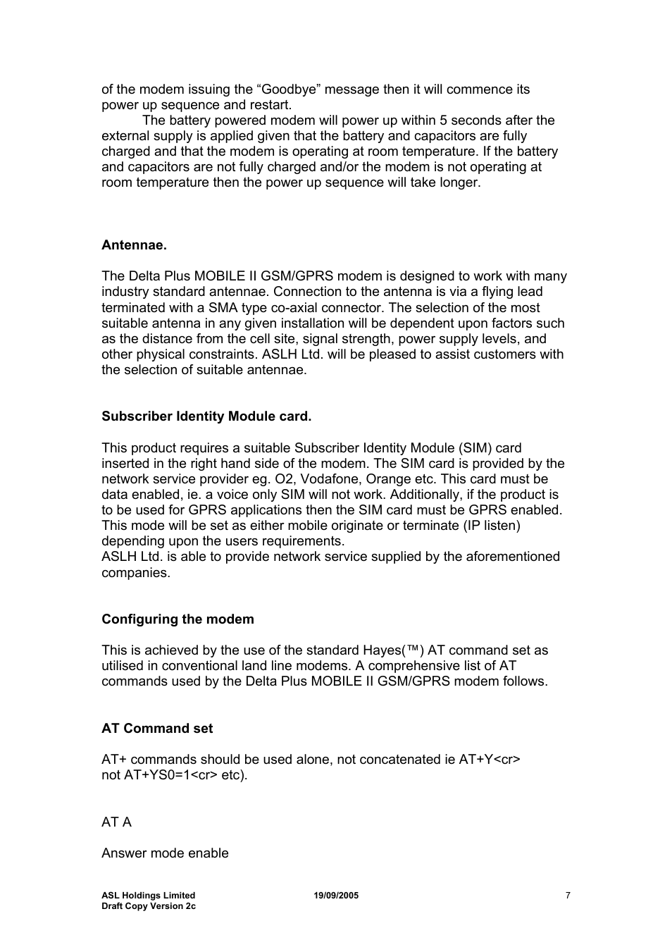 Hayes Microcomputer Products ASLH306 User Manual | Page 7 / 29