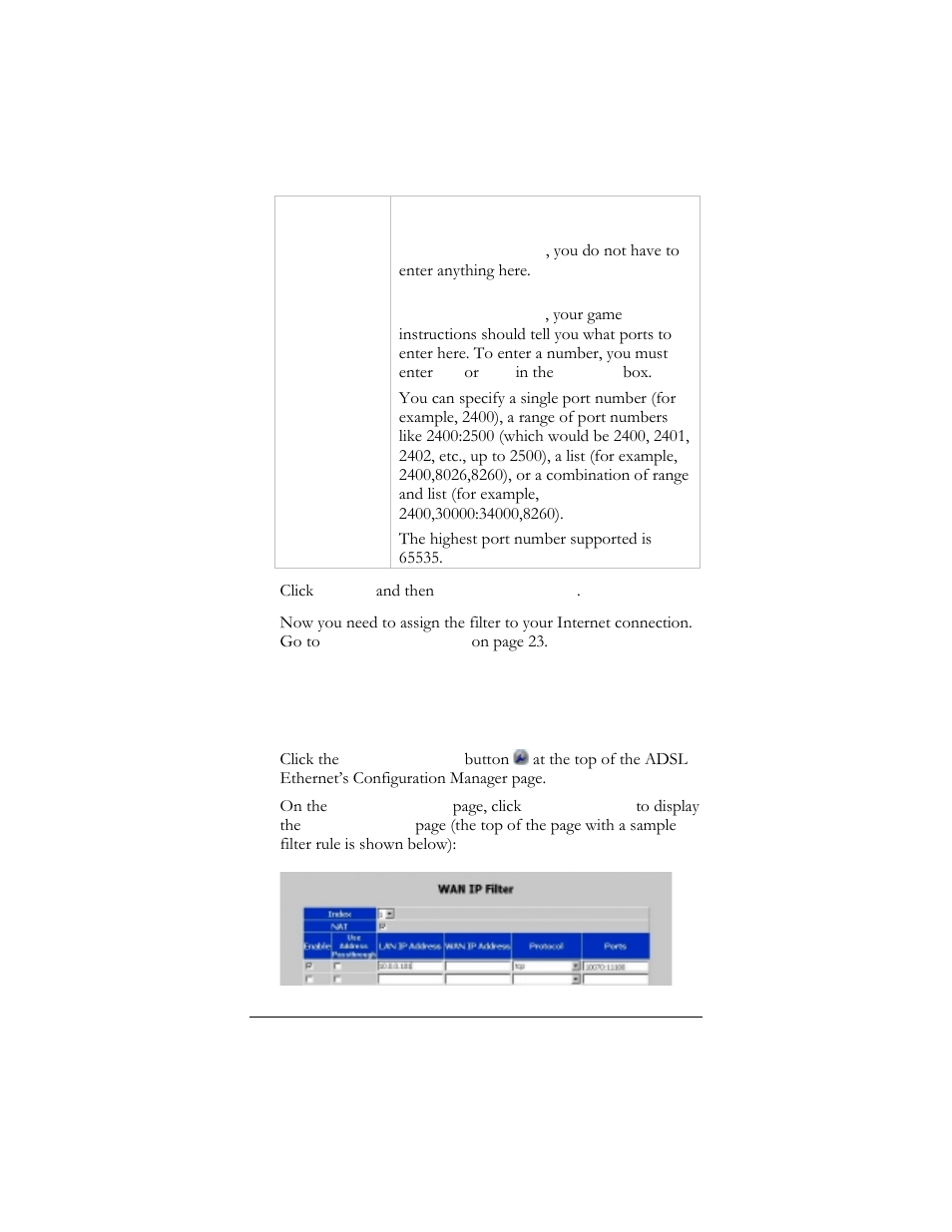 4 setting up a firewall filter for xbox® live, Etting, Irewall | Ilter for, 4 setting up a firewall filter for xbox, Live | Hayes Microcomputer Products ADSL Ethernet Modem User Manual | Page 27 / 91