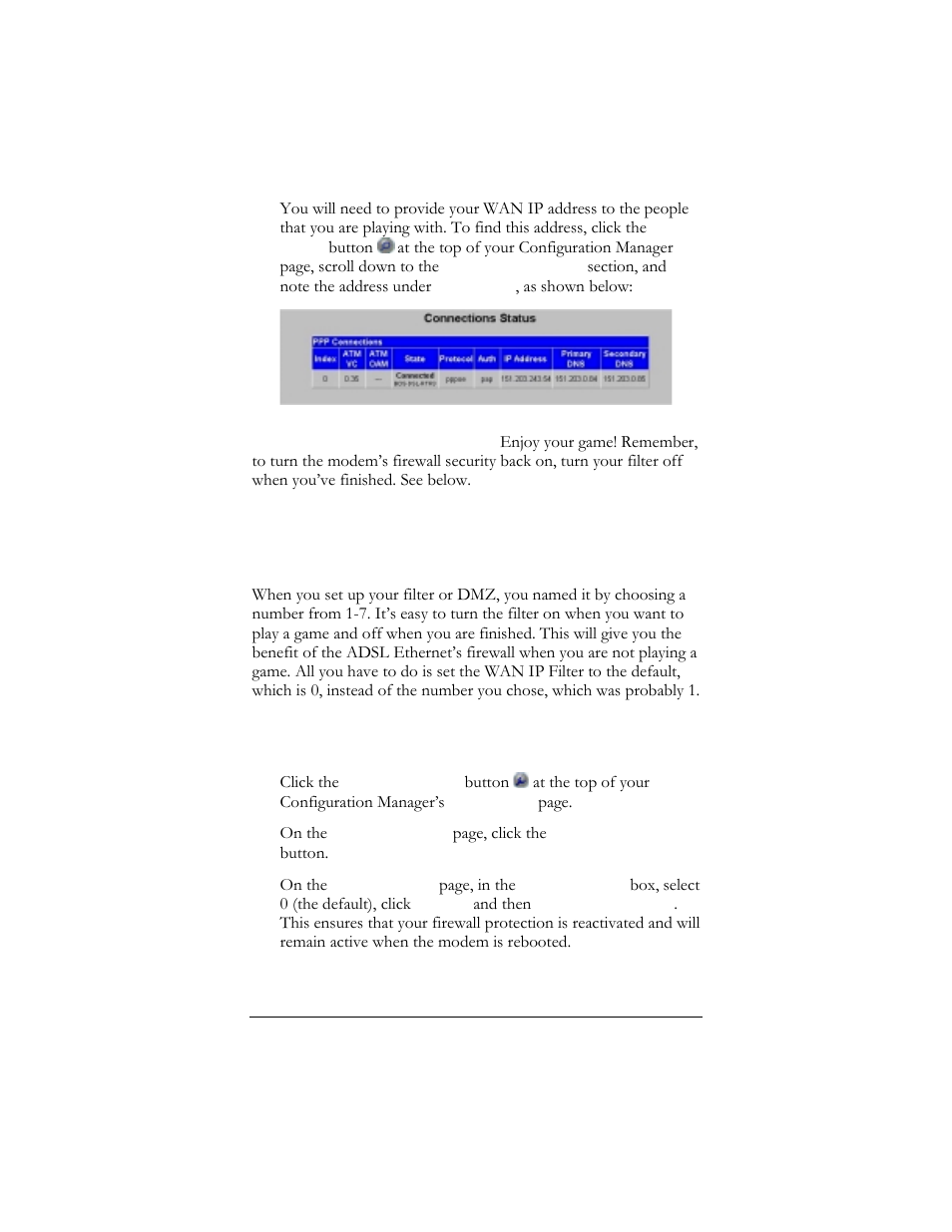 7 turning the filter on and off, Urning the, Ilter | N and | Hayes Microcomputer Products ADSL Ethernet Modem User Manual | Page 31 / 91