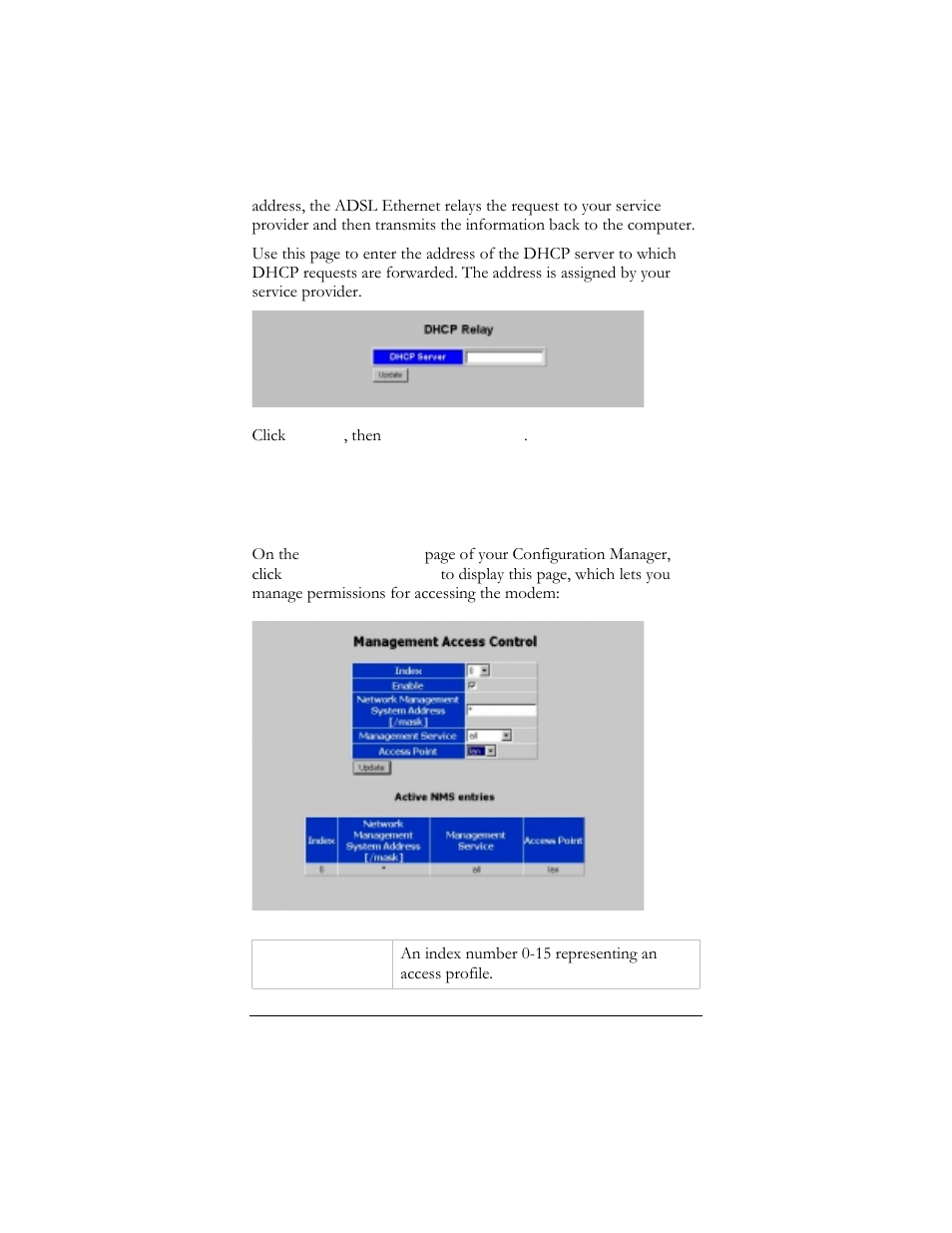 12 management access control, 12 m, Anagement | Ccess, Ontrol | Hayes Microcomputer Products ADSL Ethernet Modem User Manual | Page 62 / 91