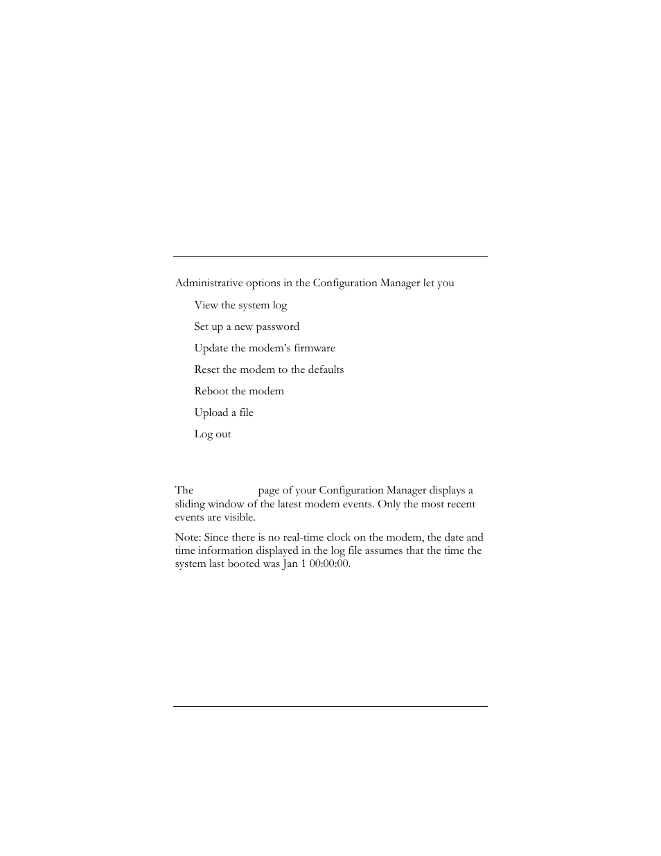 1 system log, Dministration, Ystem | Administration | Hayes Microcomputer Products ADSL Ethernet Modem User Manual | Page 73 / 91