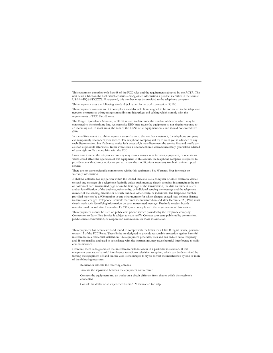 Ppendix, Egulatory, Nformation | Appendix f, Regulatory information | Hayes Microcomputer Products ADSL Ethernet Modem User Manual | Page 90 / 91