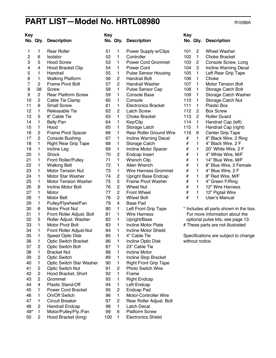 Healthrider HRTL08980 User Manual | Page 20 / 22