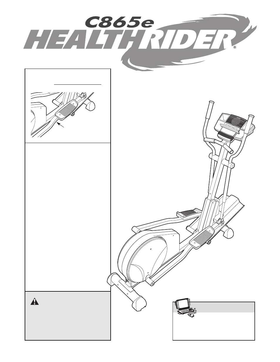 Healthrider C865e elliptical exerciser HRE69940 User Manual | 28 pages