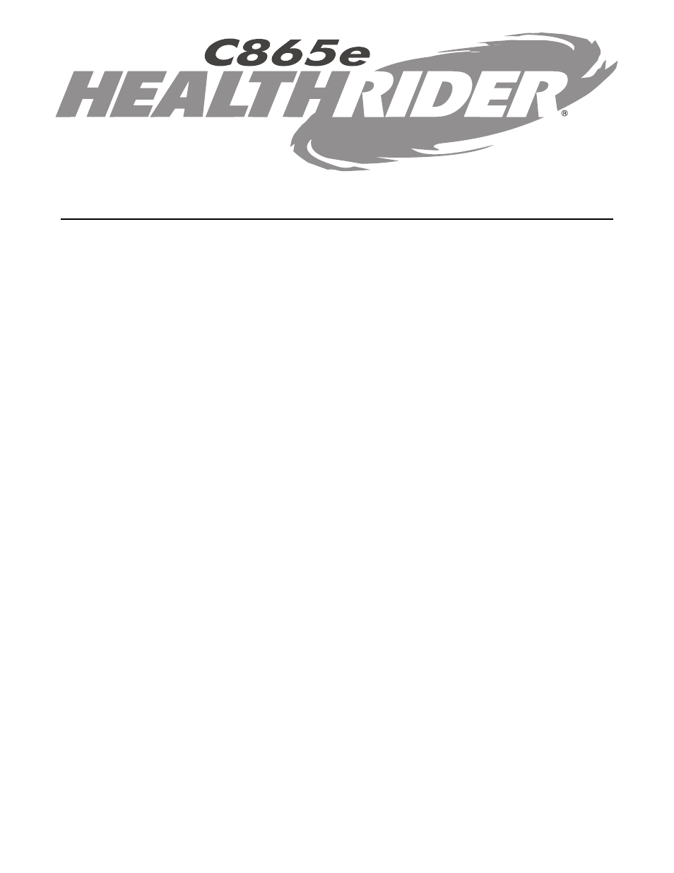 Healthrider C865e elliptical exerciser HRE69940 User Manual | Page 2 / 28