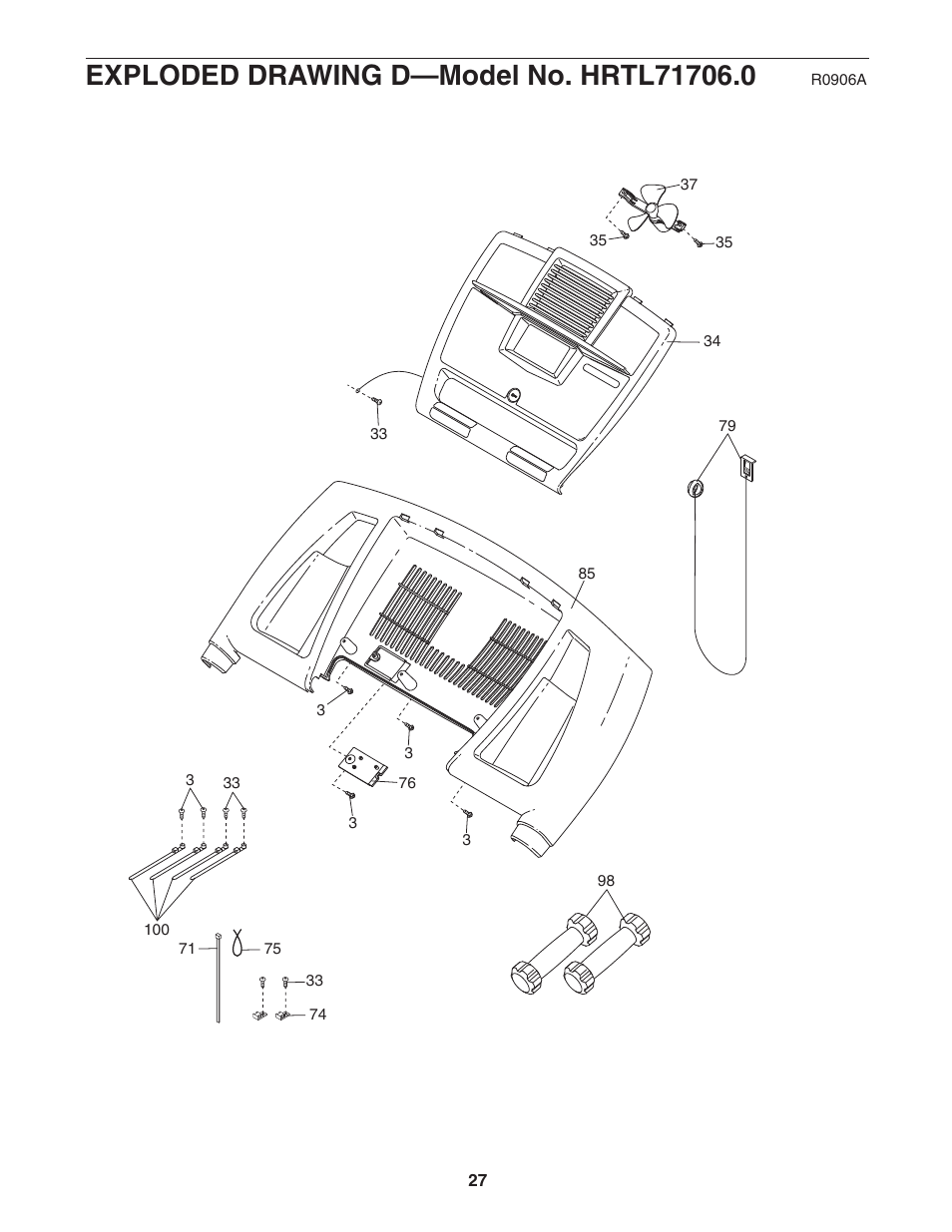 Healthrider PRO H500i HRTL71706.0 User Manual | Page 27 / 28