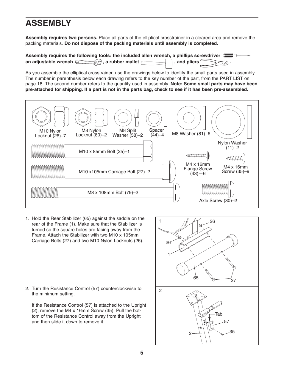 Assembly | Healthrider HREL05983 User Manual | Page 5 / 20