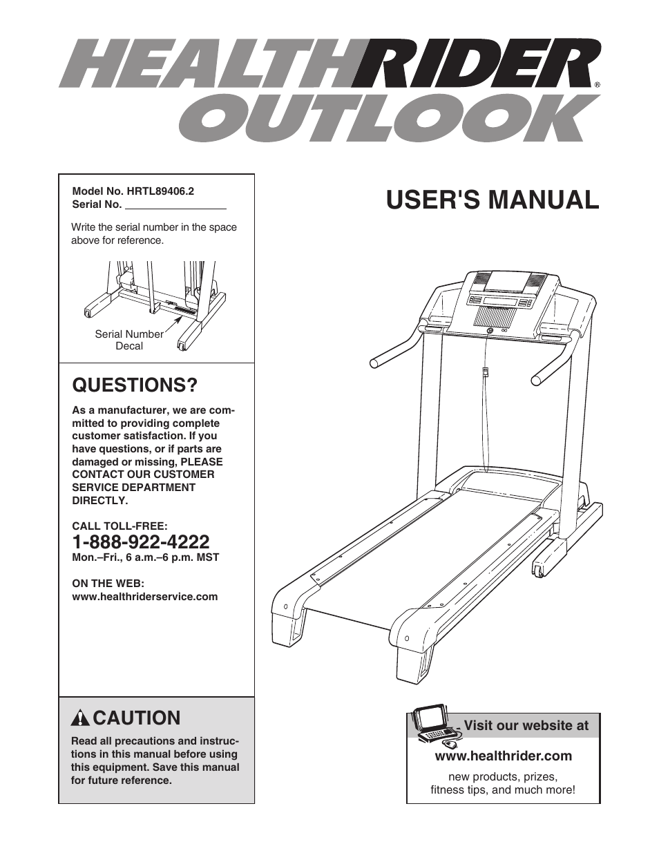 Healthrider HRTL89406.2 User Manual | 36 pages