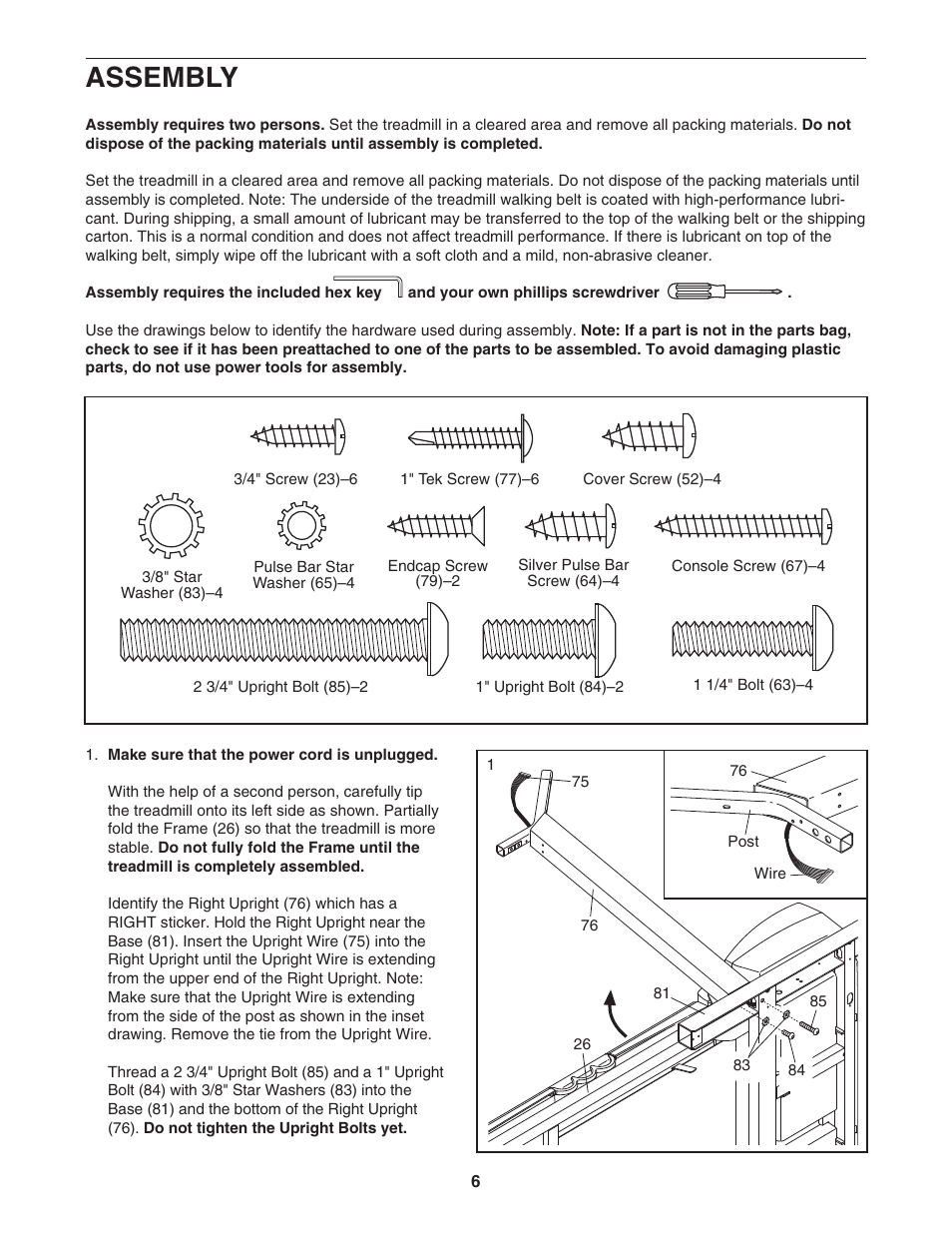 Assembly | Healthrider HRTL61706.0 User Manual | Page 6 / 32