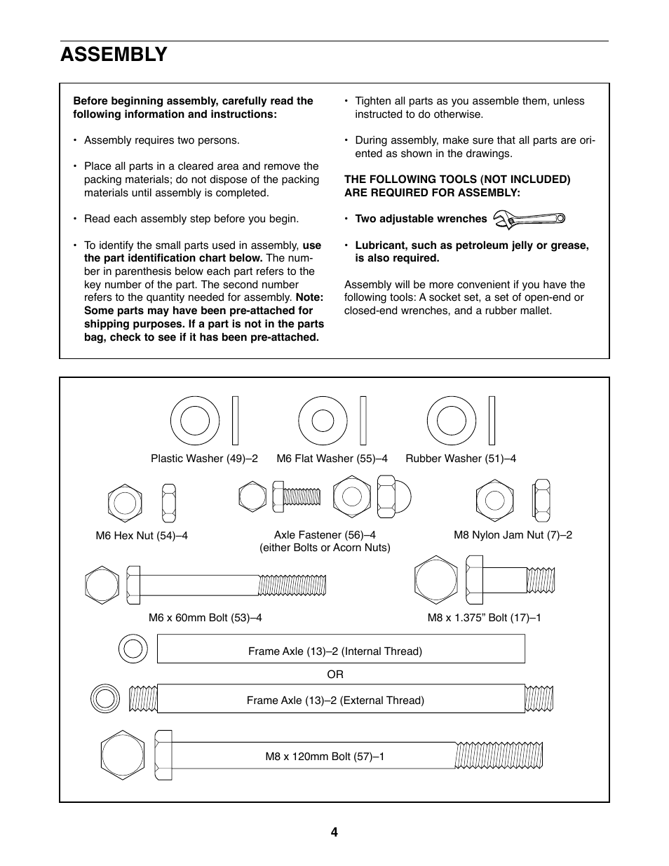 Assembly | Healthrider HRCR28720 User Manual | Page 4 / 16