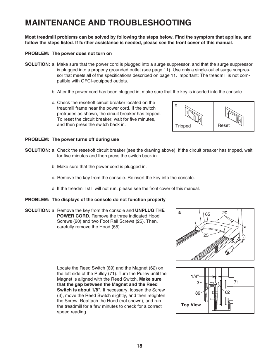 Maintenance and troubleshooting | Healthrider H110i HRTL34306.0 User Manual | Page 18 / 28