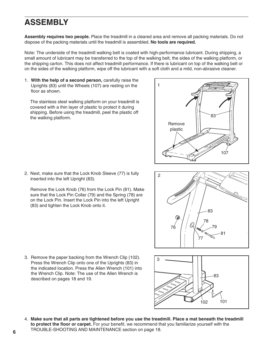 Assembly | Healthrider HRTL17981 User Manual | Page 6 / 26