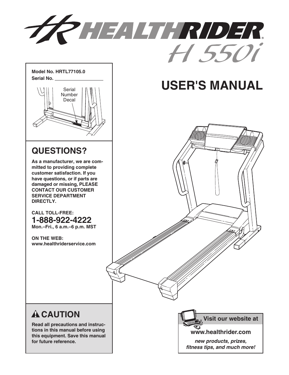 Healthrider HRTL77105 User Manual | 30 pages