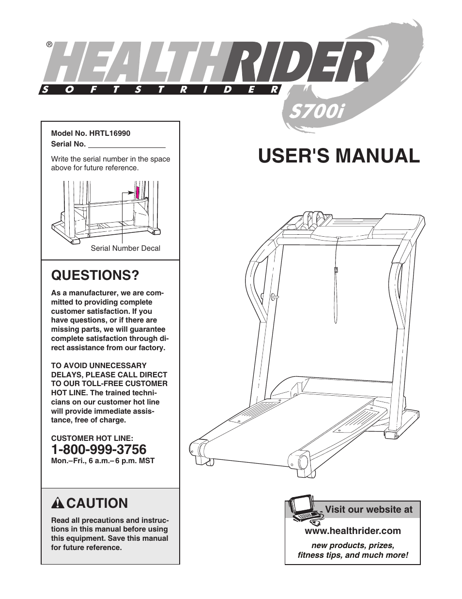 Healthrider HRTL16990 User Manual | 34 pages