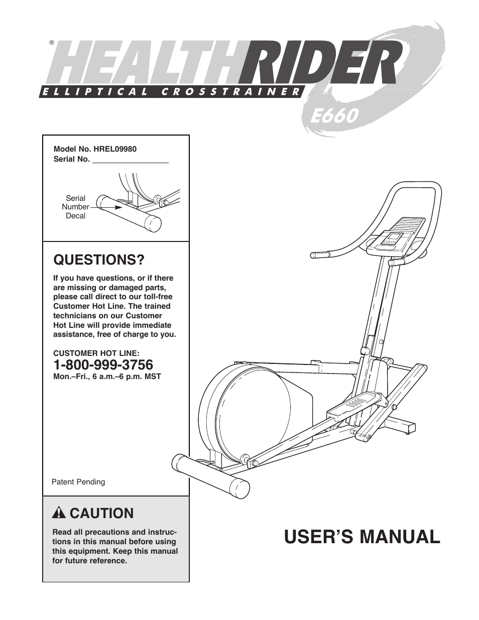 Healthrider HREL09980 User Manual | 16 pages