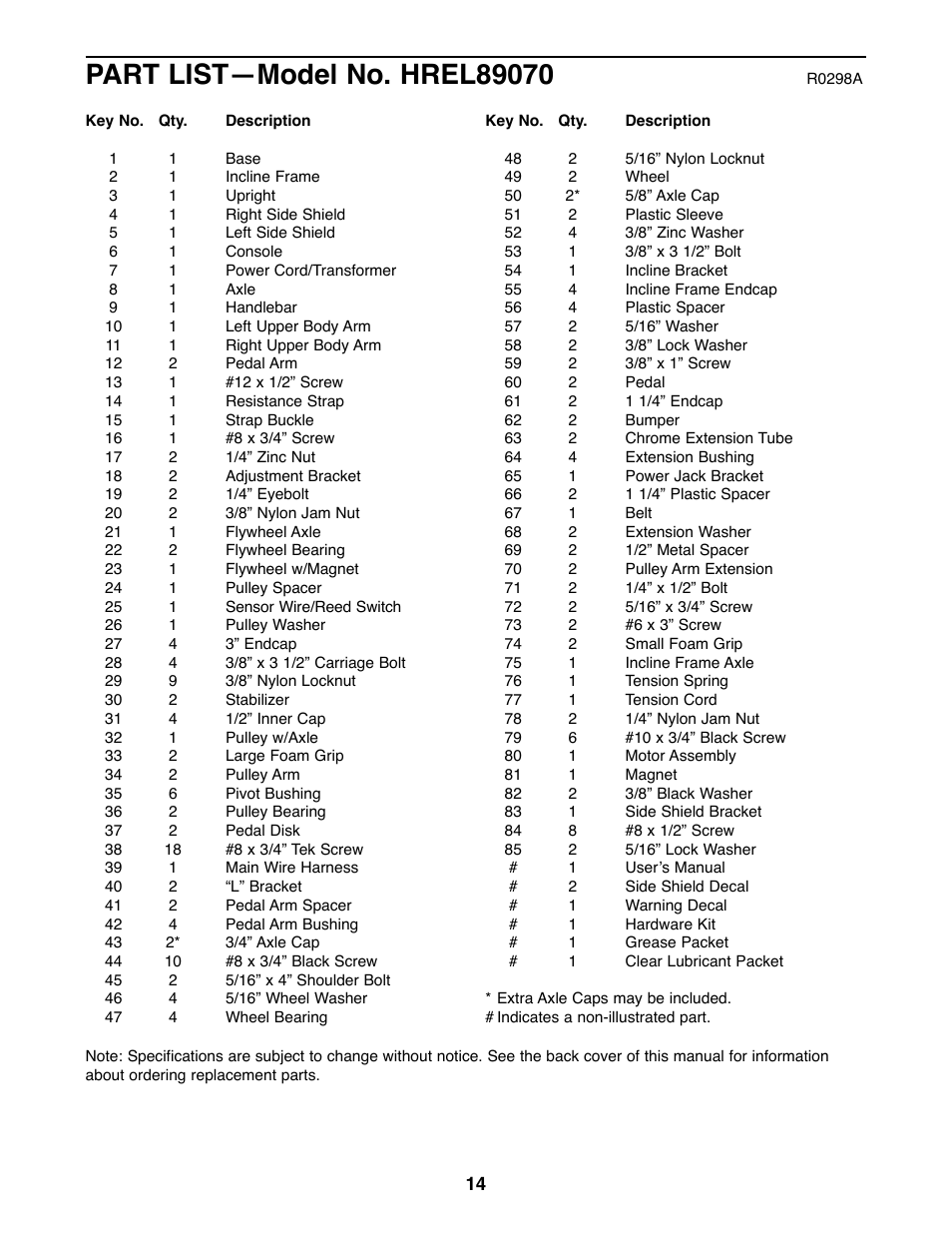Healthrider HREL89070 User Manual | Page 14 / 16