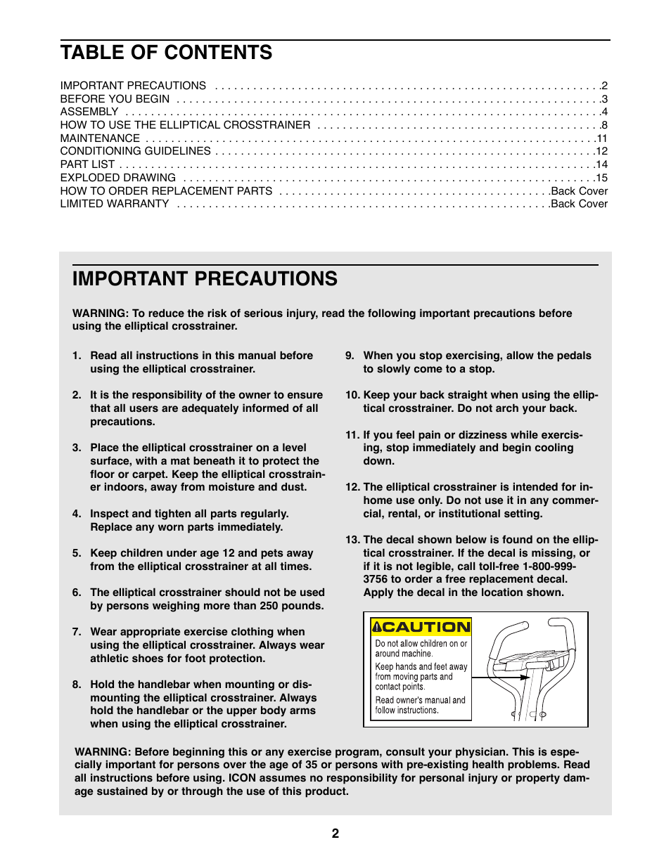 Healthrider HREL89070 User Manual | Page 2 / 16