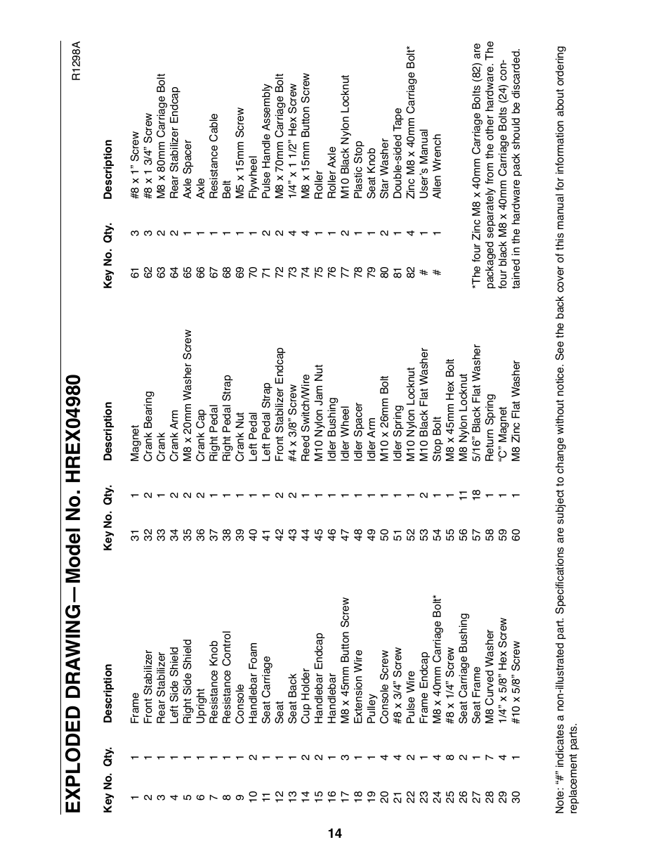 Healthrider RC150 HREX04980 User Manual | Page 14 / 16