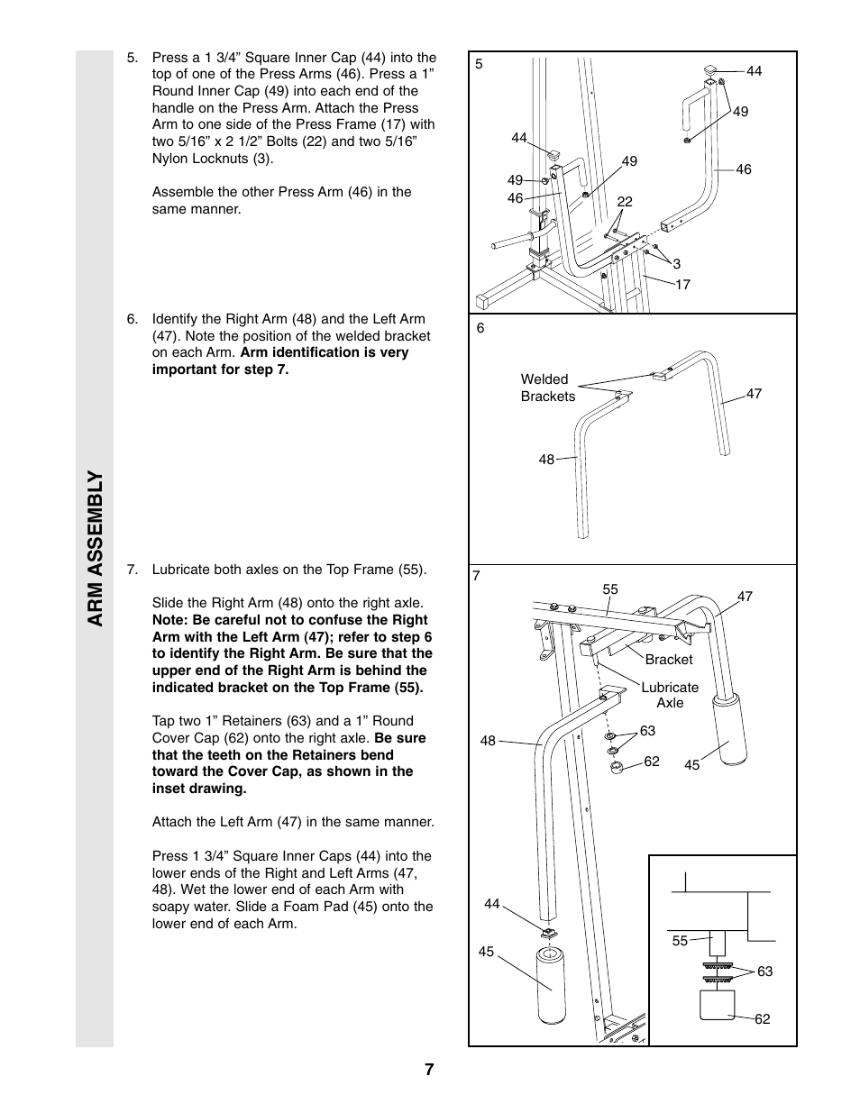Arm assembl y | Healthrider 831.159710 User Manual | Page 7 / 25