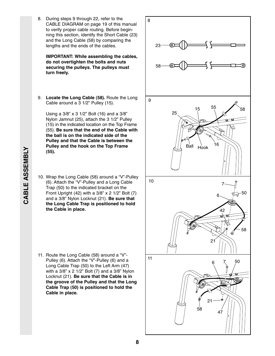 Cable assembl y | Healthrider 831.159710 User Manual | Page 8 / 25