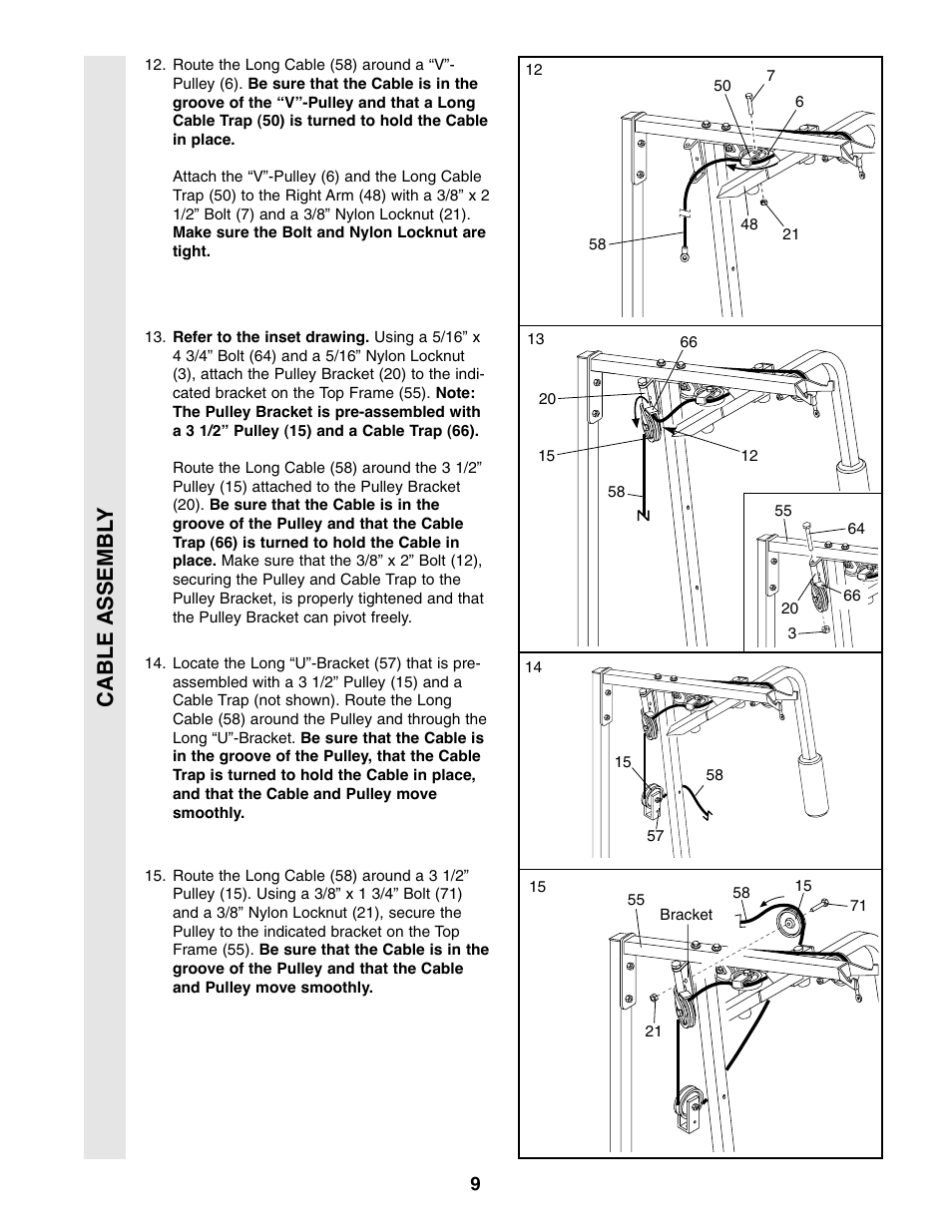 Cable assembl y | Healthrider 831.159710 User Manual | Page 9 / 25