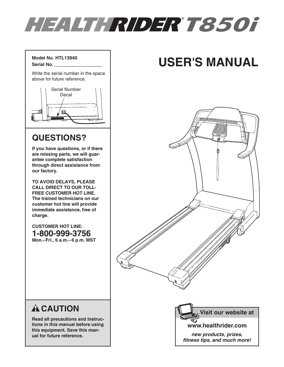 Healthrider HTL13940 User Manual | 34 pages