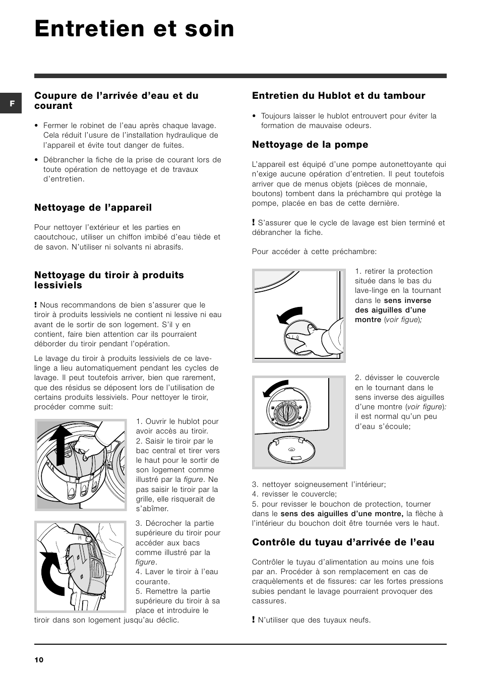 Entretien et soin | Indesit SIXL 126 User Manual | Page 10 / 60