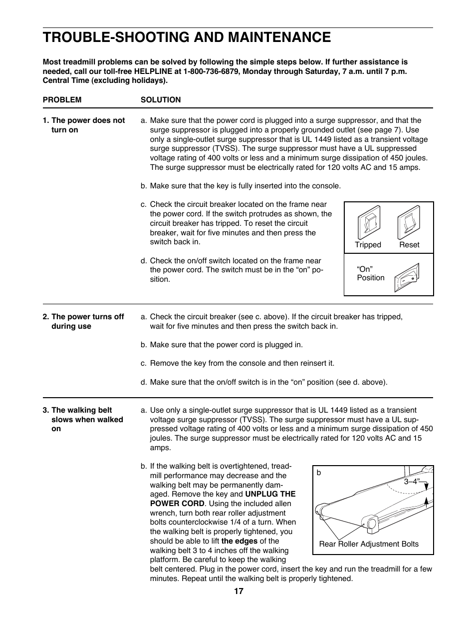 Trouble-shooting and maintenance | Healthrider 831.297870 User Manual | Page 17 / 22