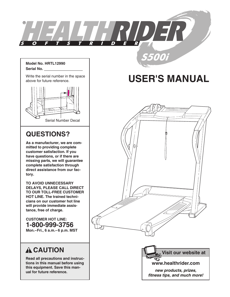 Healthrider HRTL12990 User Manual | 34 pages