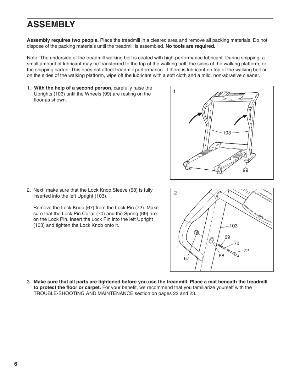 Assembly | Healthrider HRTL09990 User Manual | Page 6 / 30