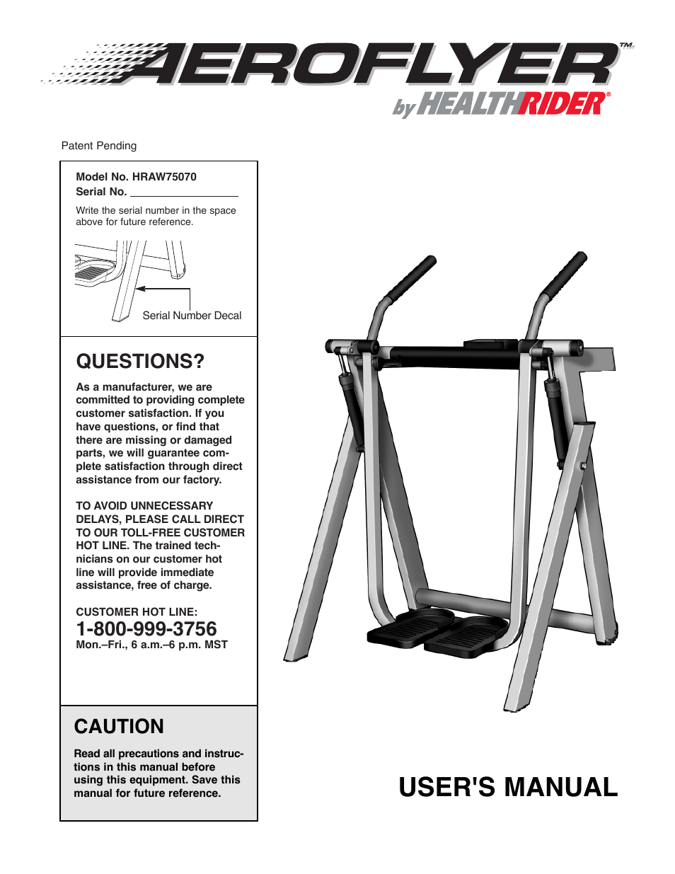 Healthrider HRAW75070 User Manual | 12 pages