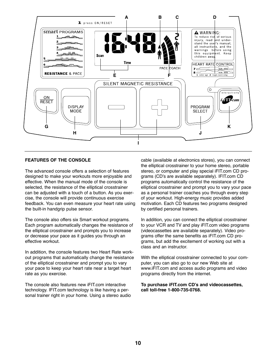 Healthrider C840e HRE59020 User Manual | Page 10 / 24