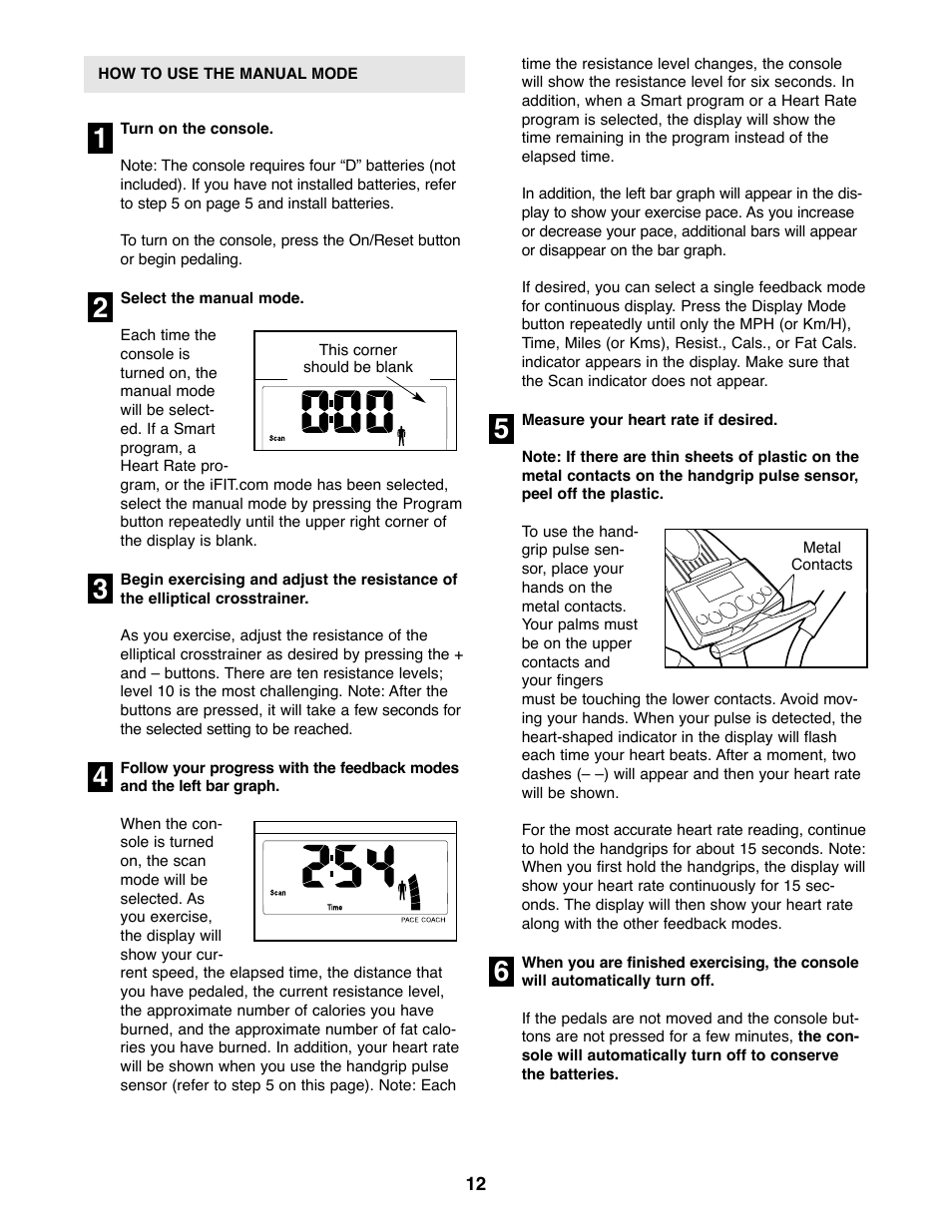 Healthrider C840e HRE59020 User Manual | Page 12 / 24
