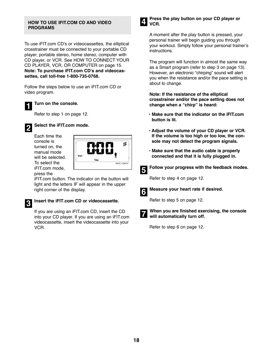 Healthrider C840e HRE59020 User Manual | Page 18 / 24
