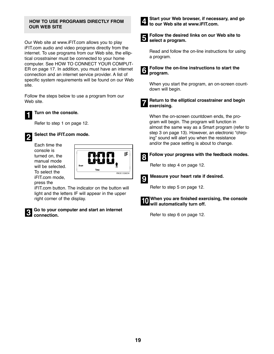 Healthrider C840e HRE59020 User Manual | Page 19 / 24