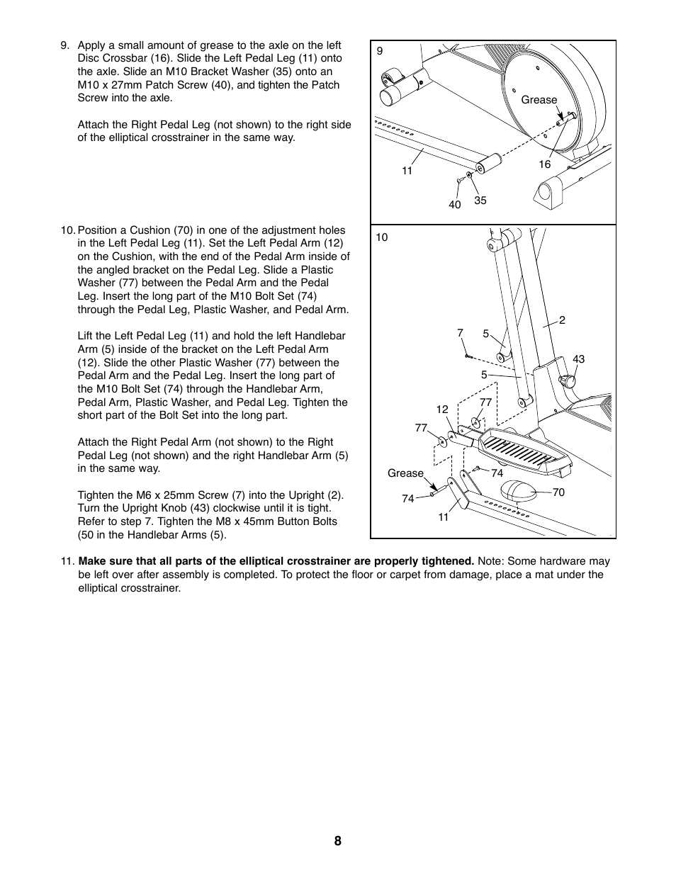 Healthrider C840e HRE59020 User Manual | Page 8 / 24