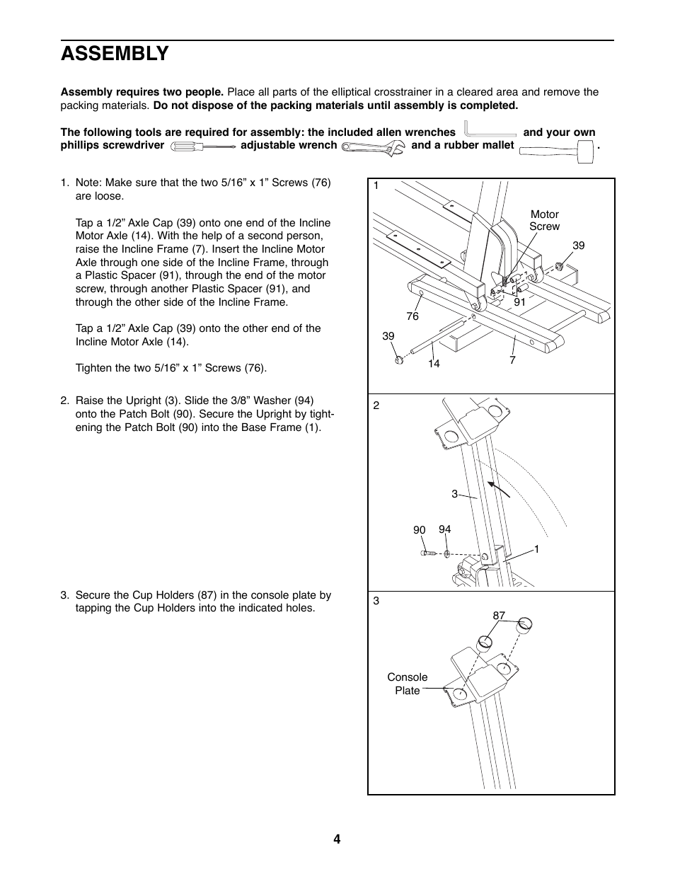 Assembly | Healthrider HREL09983 User Manual | Page 4 / 16