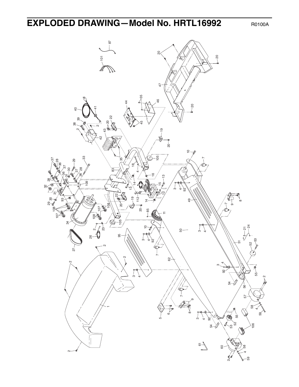 R0100a | Healthrider HRTL16992 User Manual | Page 32 / 34