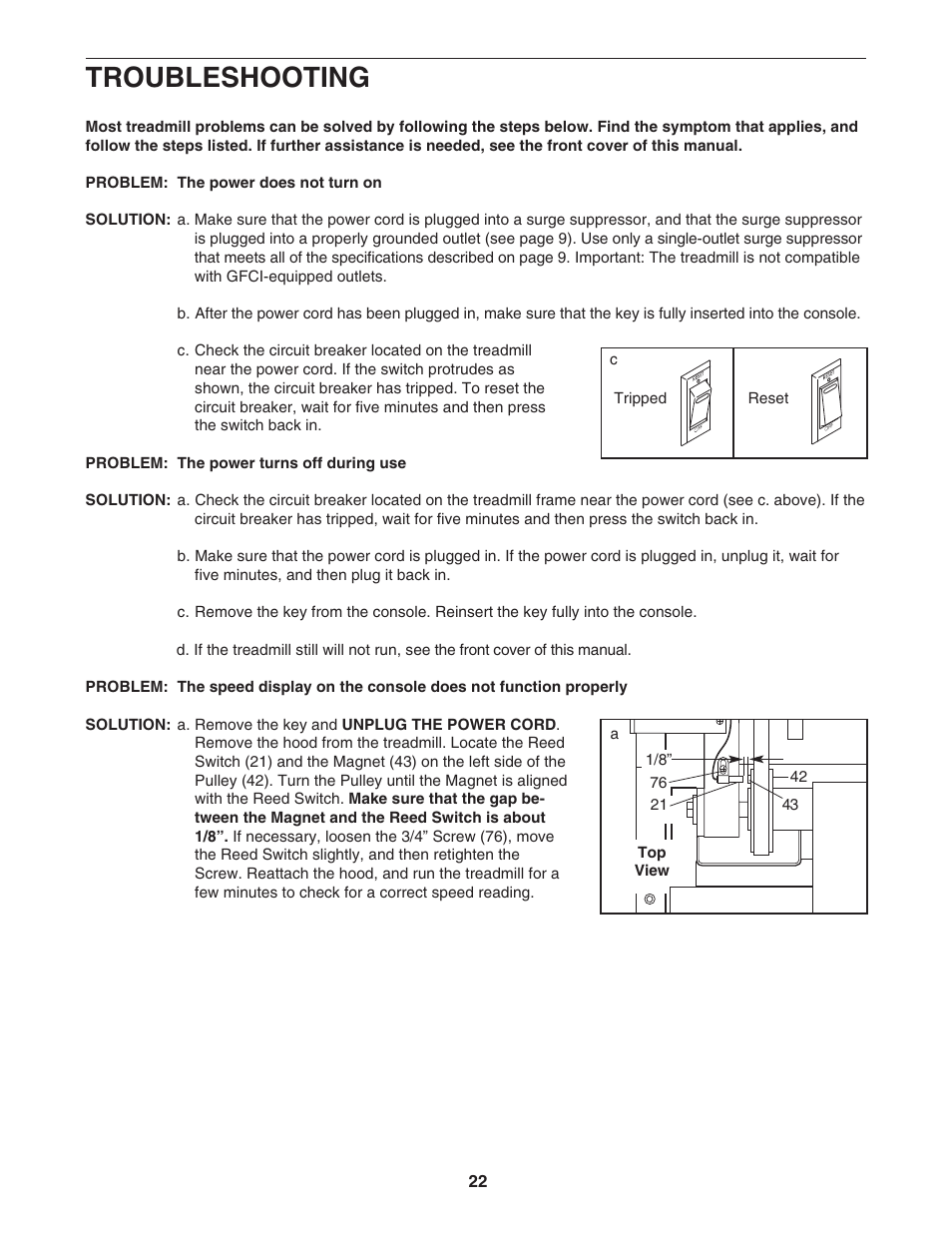 Troubleshooting | Healthrider HRTL39305.0 User Manual | Page 22 / 30