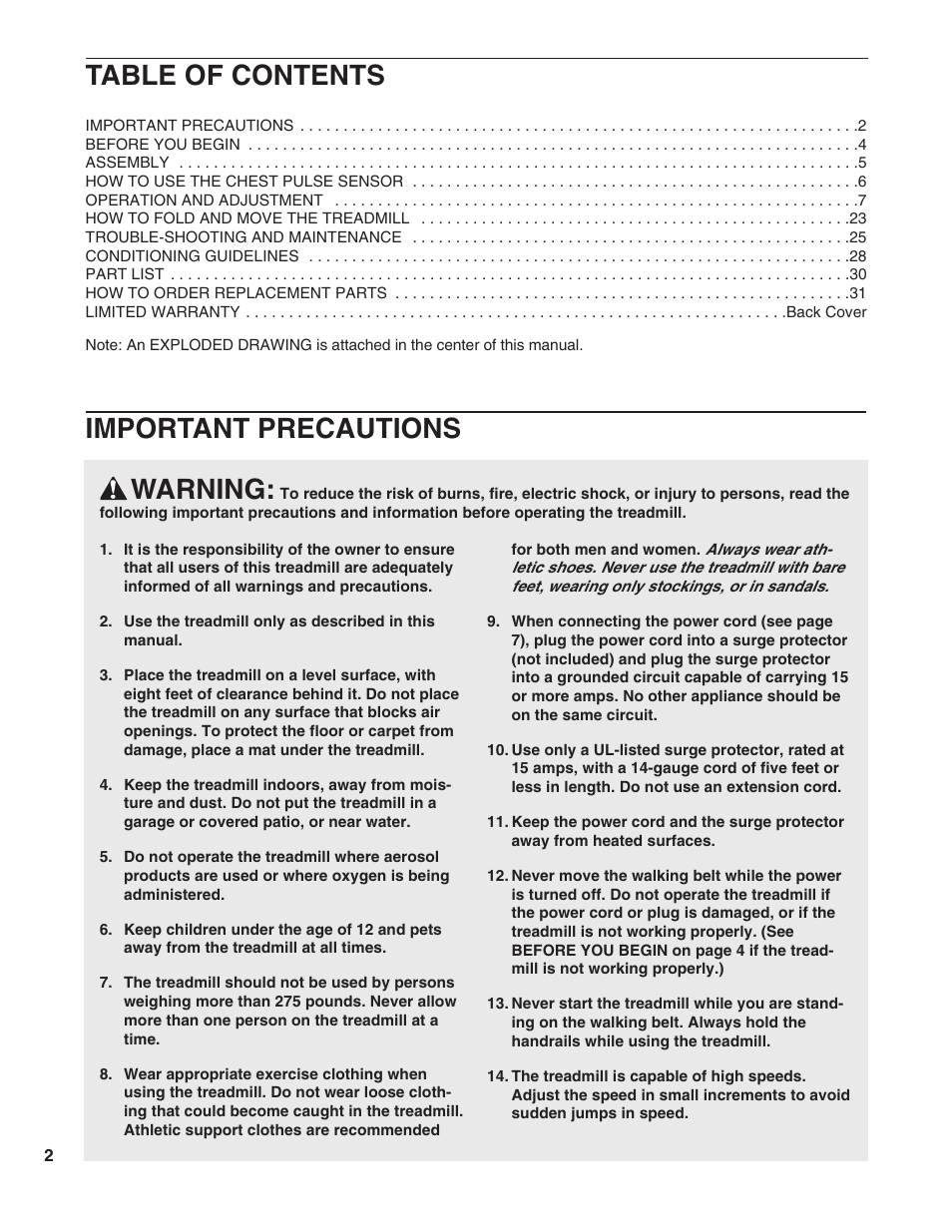 Healthrider HRTL1299 User Manual | Page 2 / 34