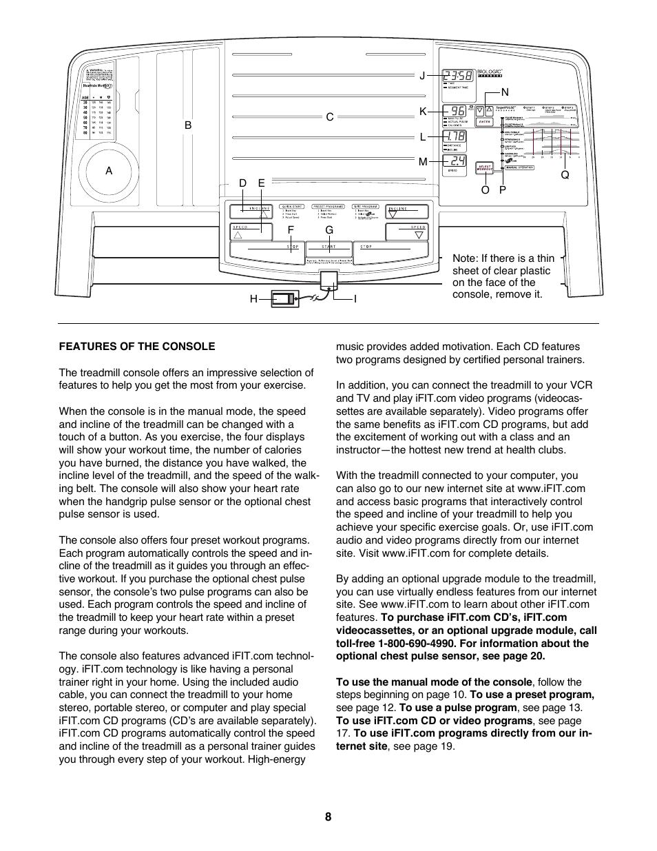 Healthrider S250i HRTL06900 User Manual | Page 8 / 30