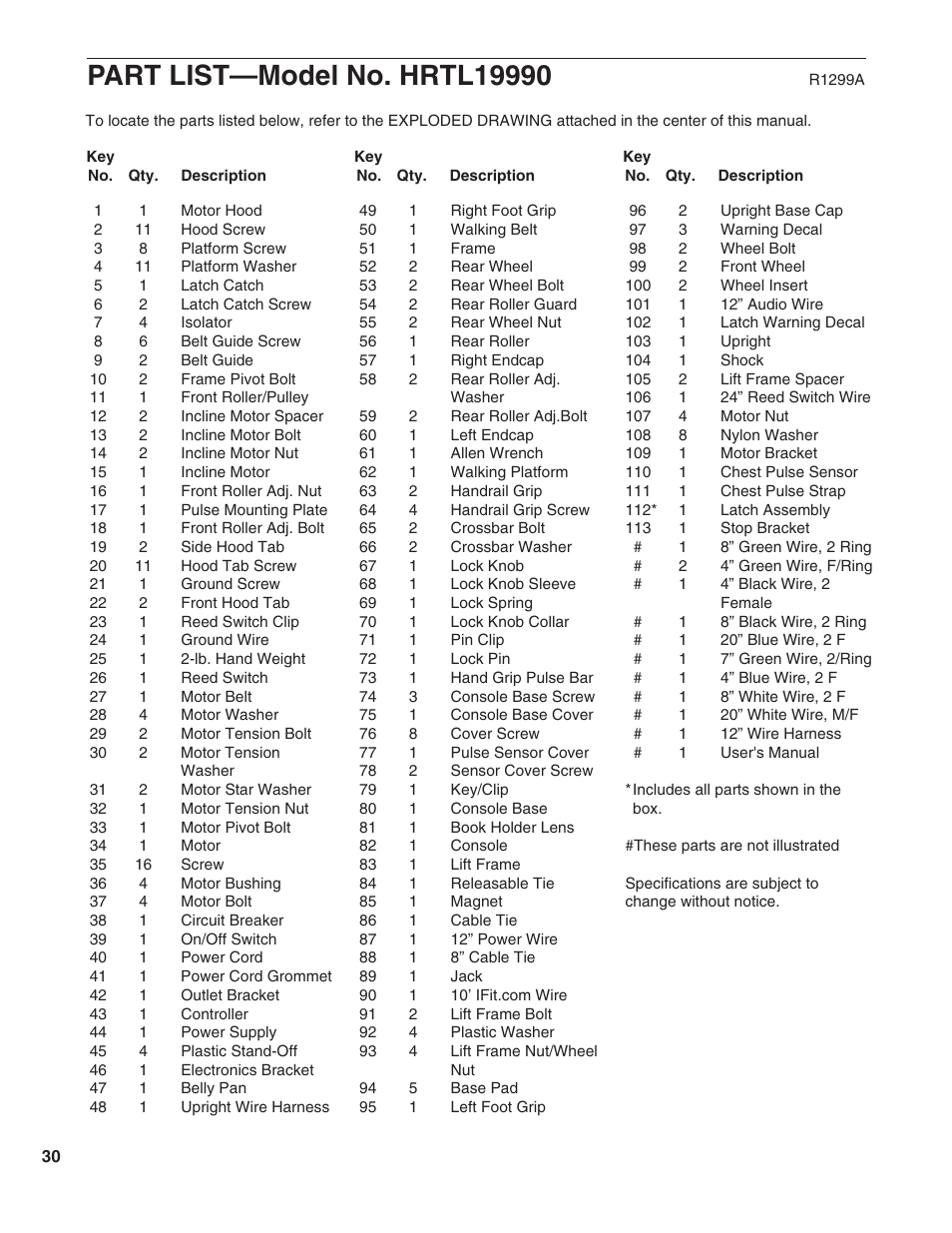 Healthrider S900i HRTL19990 User Manual | Page 30 / 34