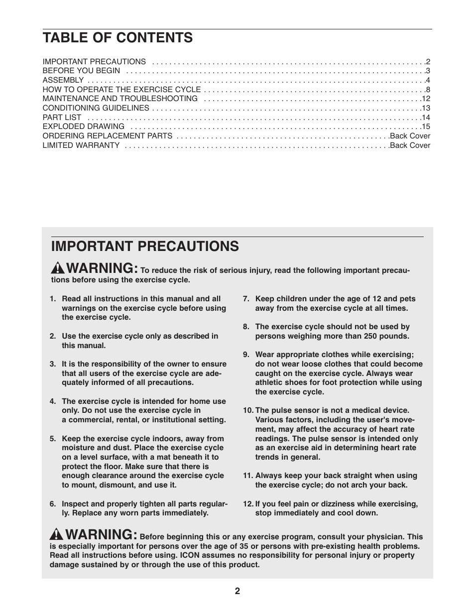 Healthrider HREX1395.0 User Manual | Page 2 / 16