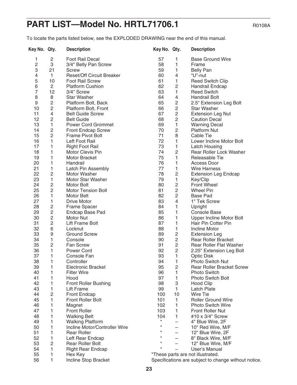 Healthrider H500i User Manual | Page 23 / 28