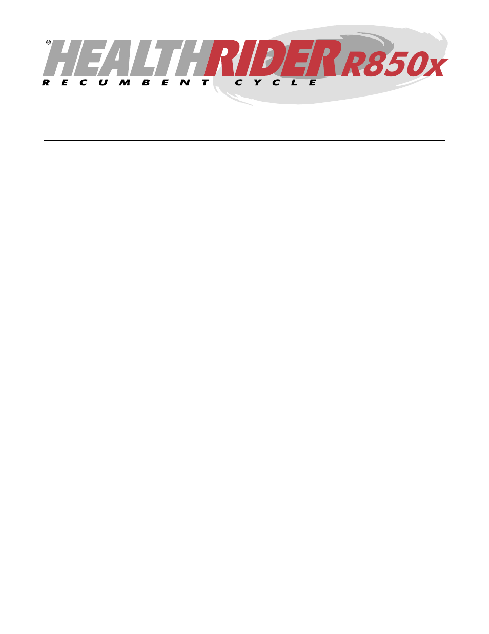 Healthrider R850x User Manual | Page 2 / 24