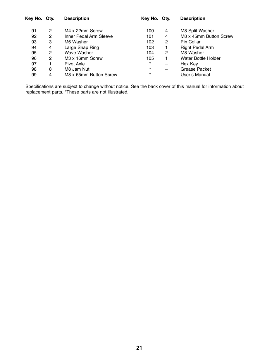 Healthrider C535E Elliptical Exerciser HREL32907.0 User Manual | Page 21 / 24