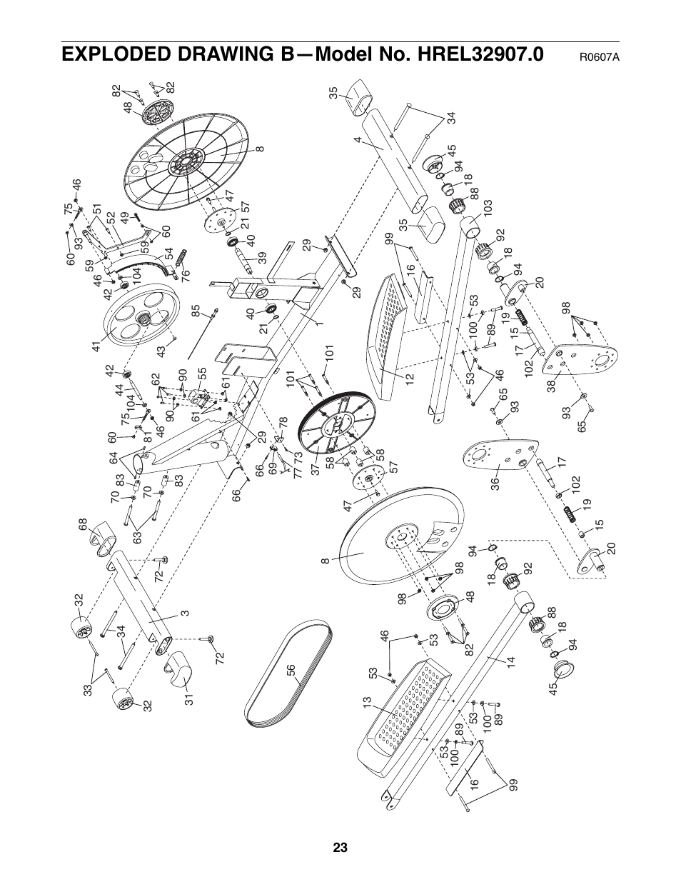 Healthrider C535E Elliptical Exerciser HREL32907.0 User Manual | Page 23 / 24