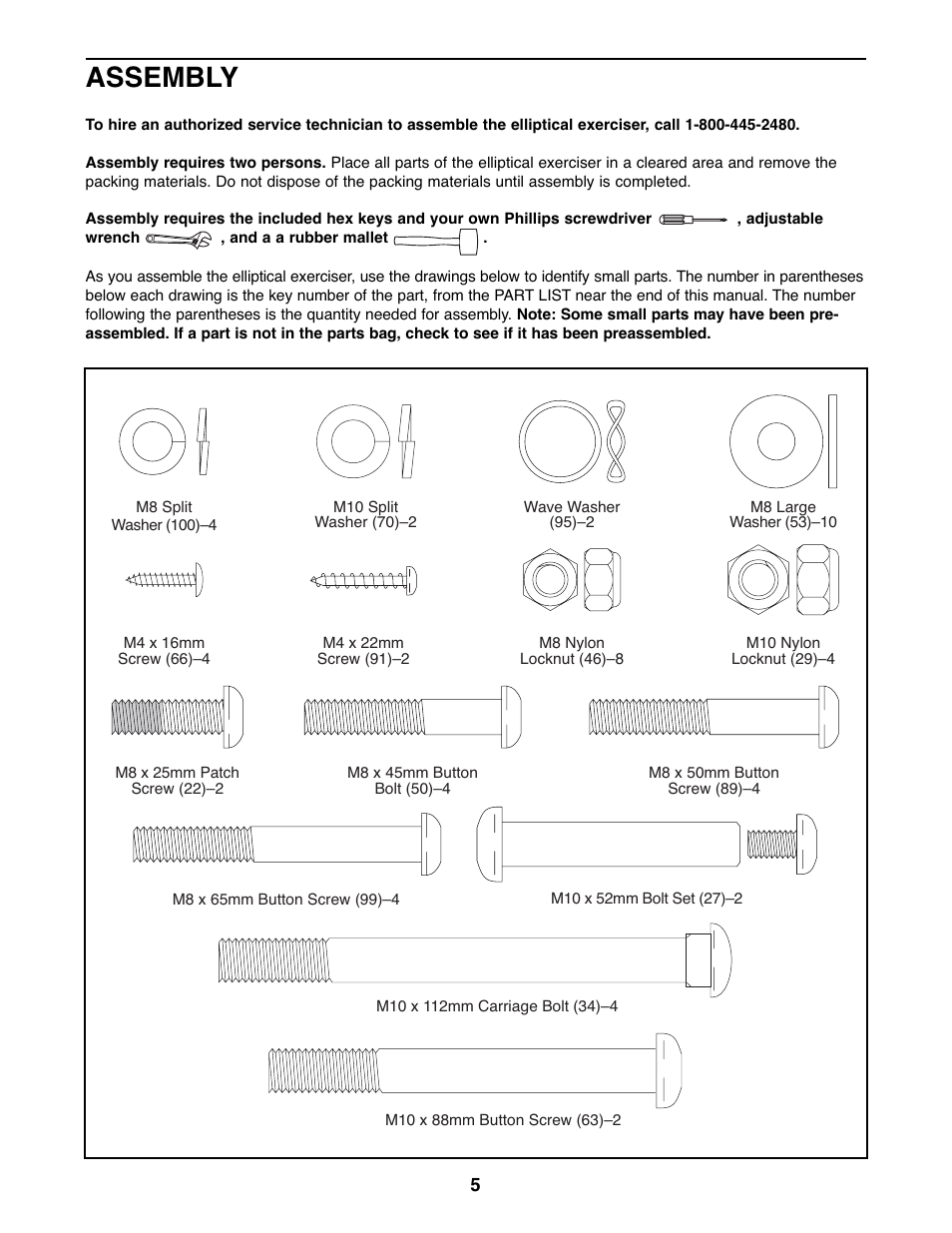 Assembly | Healthrider C535E Elliptical Exerciser HREL32907.0 User Manual | Page 5 / 24