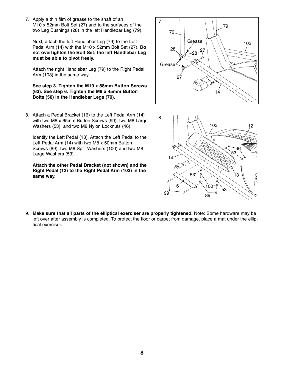 Healthrider C535E Elliptical Exerciser HREL32907.0 User Manual | Page 8 / 24